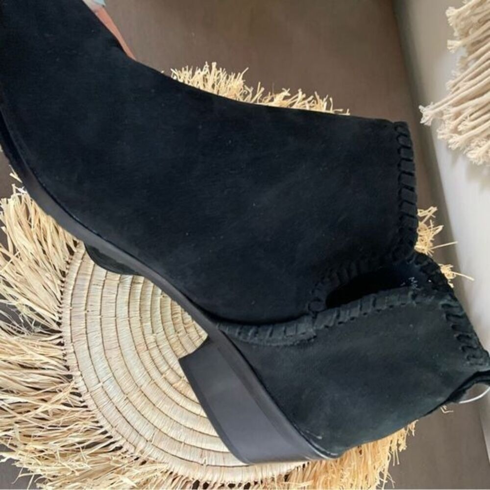 JACK ROGERS Women's Layla Black Suede Heeled Ankle Boots Size 11 - Picture 13 of 16